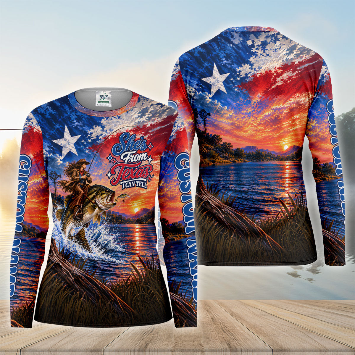 Shes From Texas I Can Tell Fishing UPF Shirt, Performance Fishing Shirt, Fishing Shirts For Women