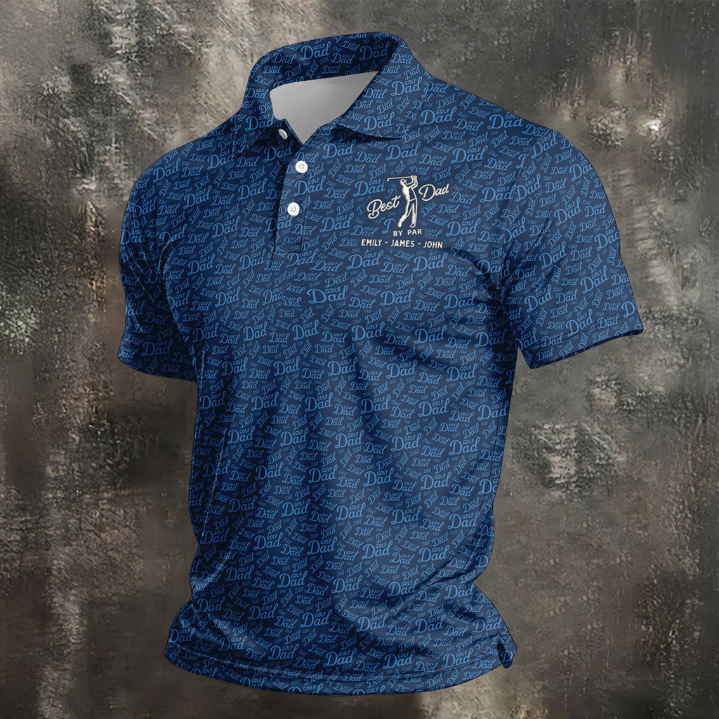 Best Dad By Par Father's Day Golf Shirt, Polo Shirts For Men, Gift For Golf Dad, Golfing Apparel
