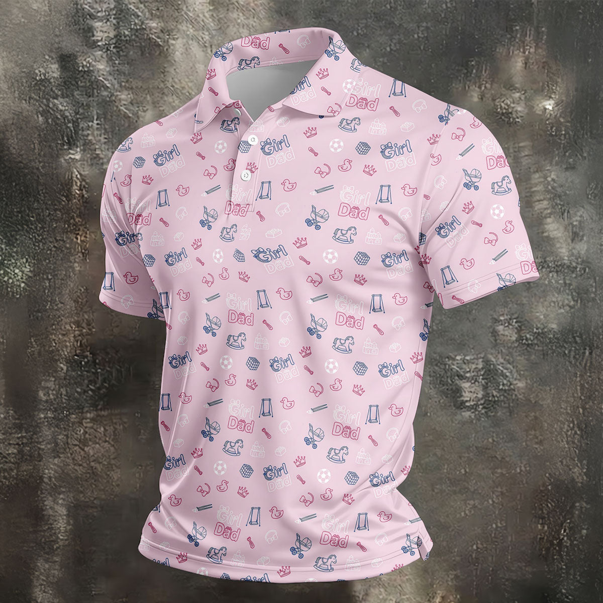 Girl Dad Father's Day Golf Shirt, Cute Golf Outfit, Polo Shirts For Men, Golf Gift For Dad