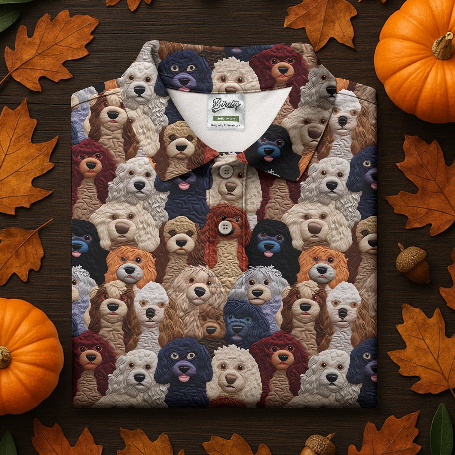 Cartoon Poodle Dog Men's Golf Polo Shirts, Gifts For Dog Lovers, Polo Shirts For Men