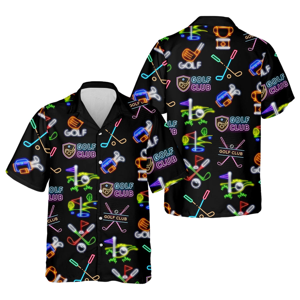 Neon Golf Clubs Men's Golf Polo ShirtFunny Golf Shirt, Dad Golf Gift, Christmas Golf Gift
