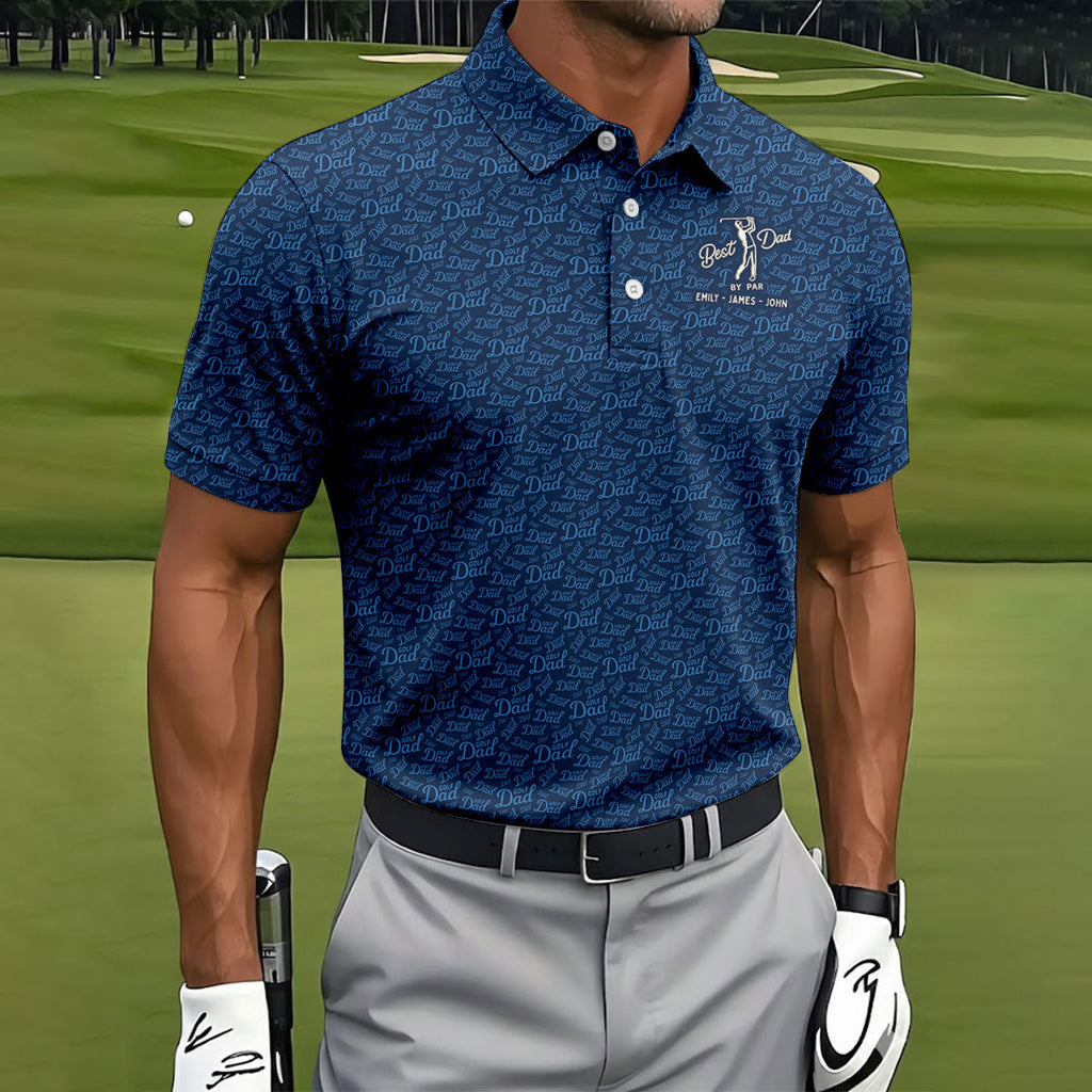 Best Dad By Par Father's Day Golf Shirt, Polo Shirts For Men, Gift For Golf Dad, Golfing Apparel