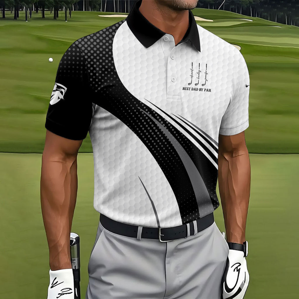Best Dad By Par Dimple Pattern Father's Day Golf Shirt, Polo ShirtFor Men, Gift For Golf Dad