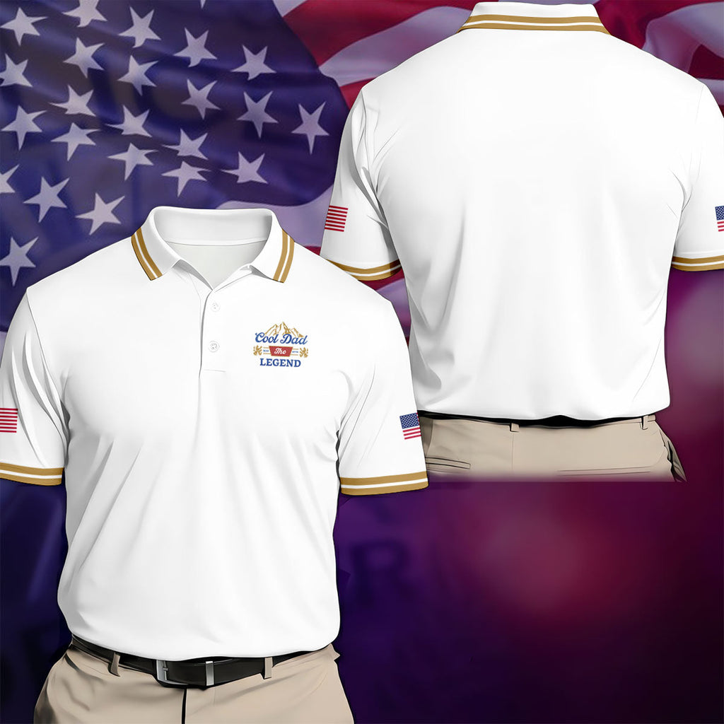 Cool Dad The Men The Myth The Legend Father's Day Golf Shirt, Golf Gift For Dad