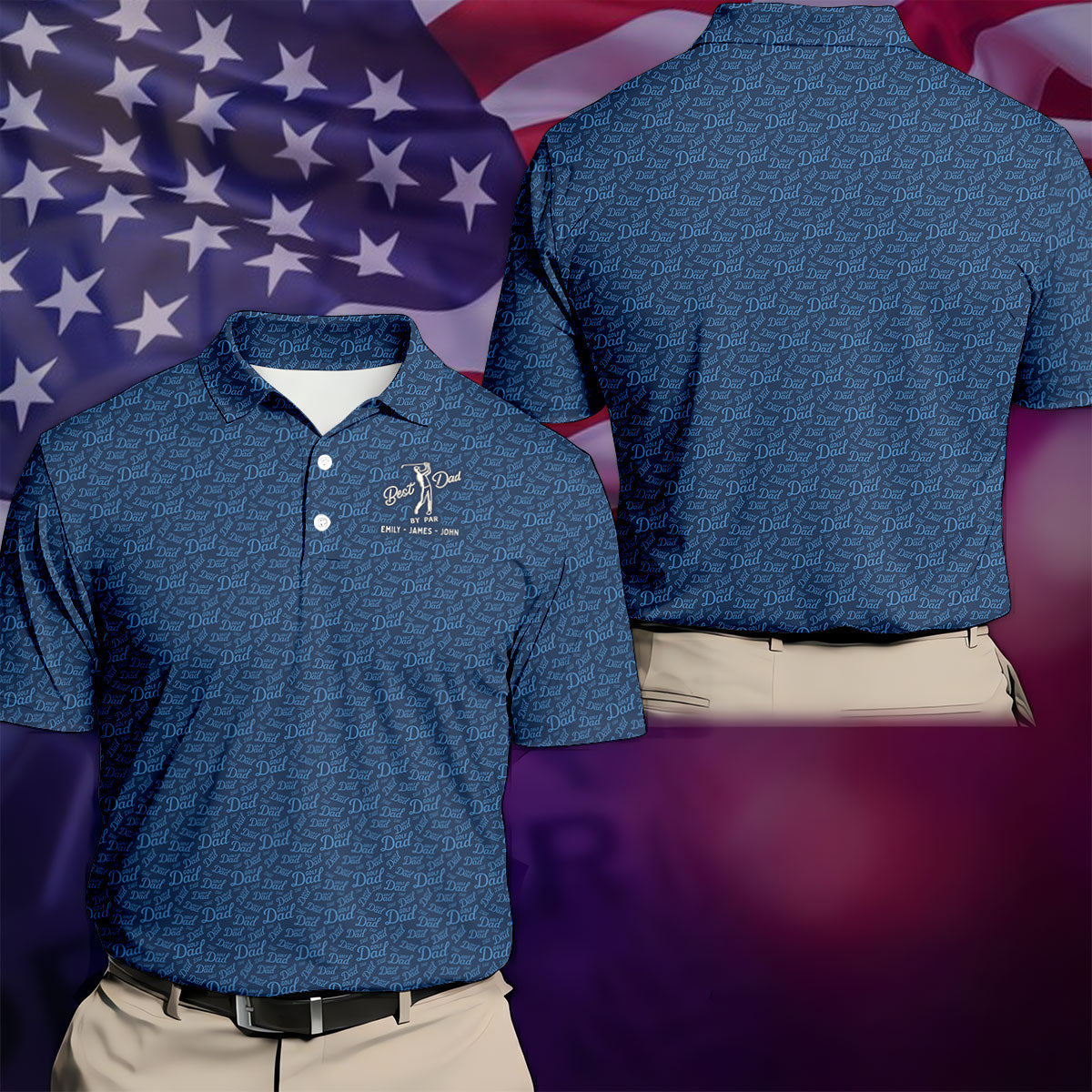 Best Dad By Par Father's Day Golf Shirt, Polo Shirts For Men, Gift For Golf Dad, Golfing Apparel