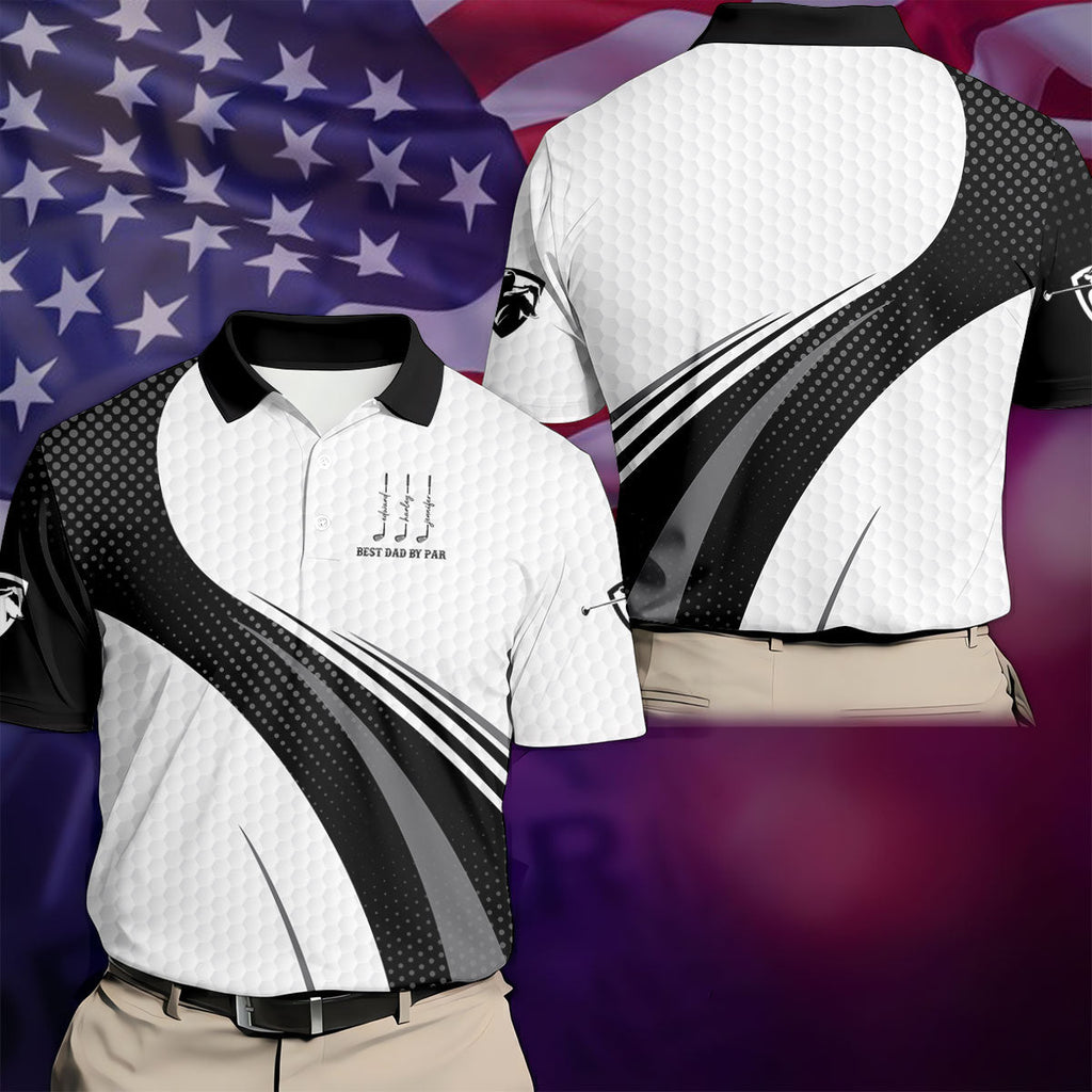 Best Dad By Par Dimple Pattern Father's Day Golf Shirt, Polo ShirtFor Men, Gift For Golf Dad