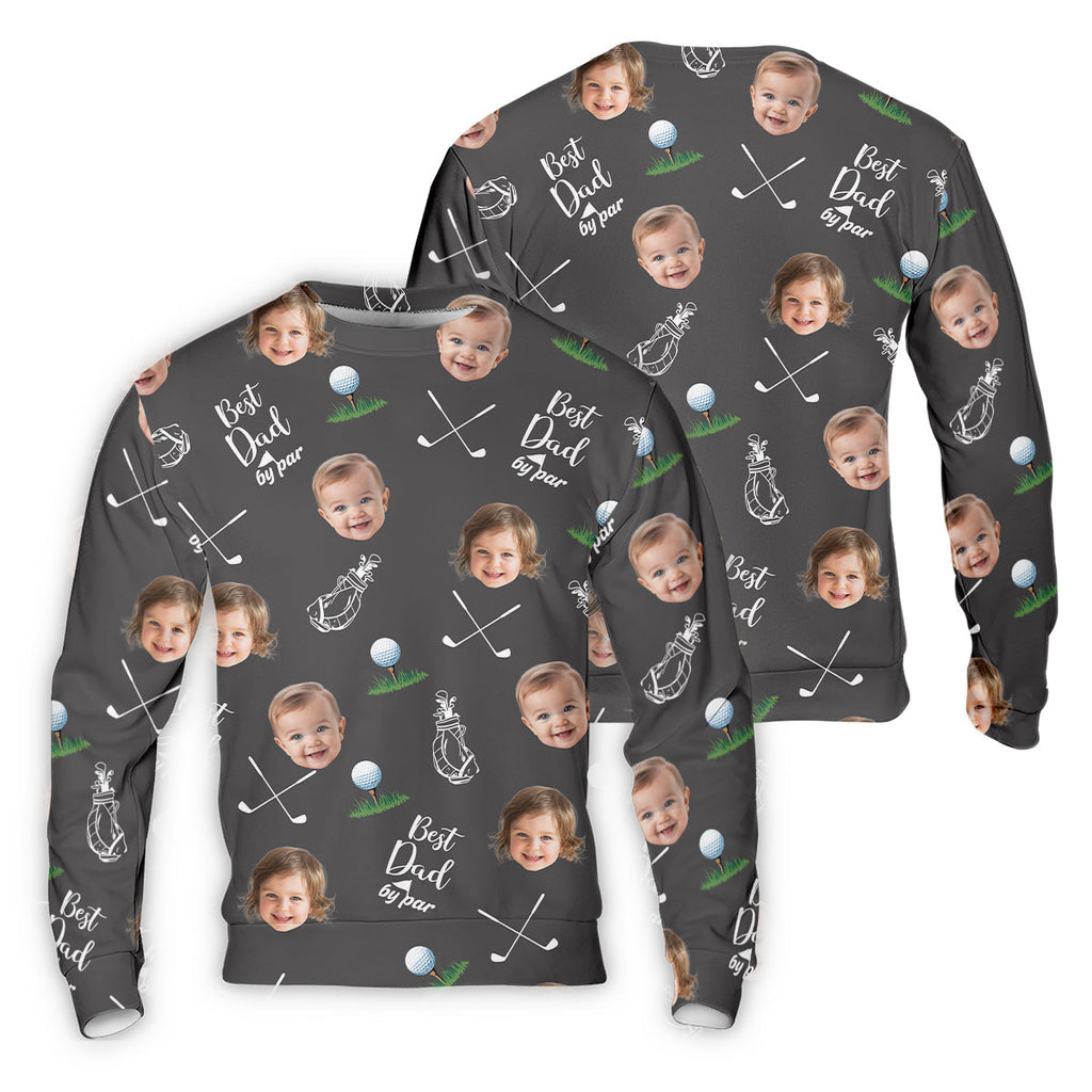 Best Dad By Par Custom Photo Golf Shirt, Fun Golf Shirt, Christmas Golf Gift