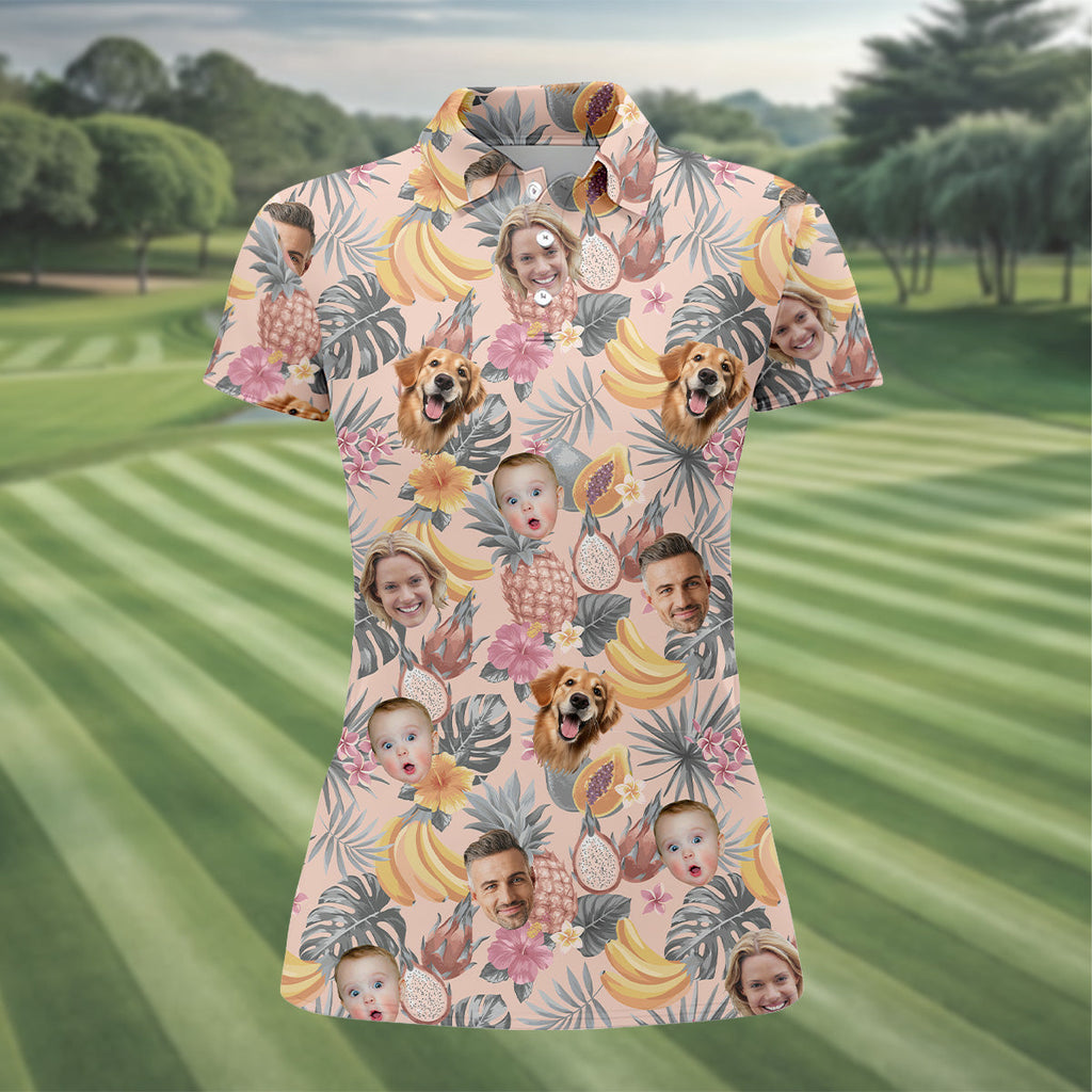 Pink Tropical Fruit, Vintage Hawaiian Shirts, Hawaiian Golf Shirts, Custom Pet Shirt, Ladies Golf Shirts