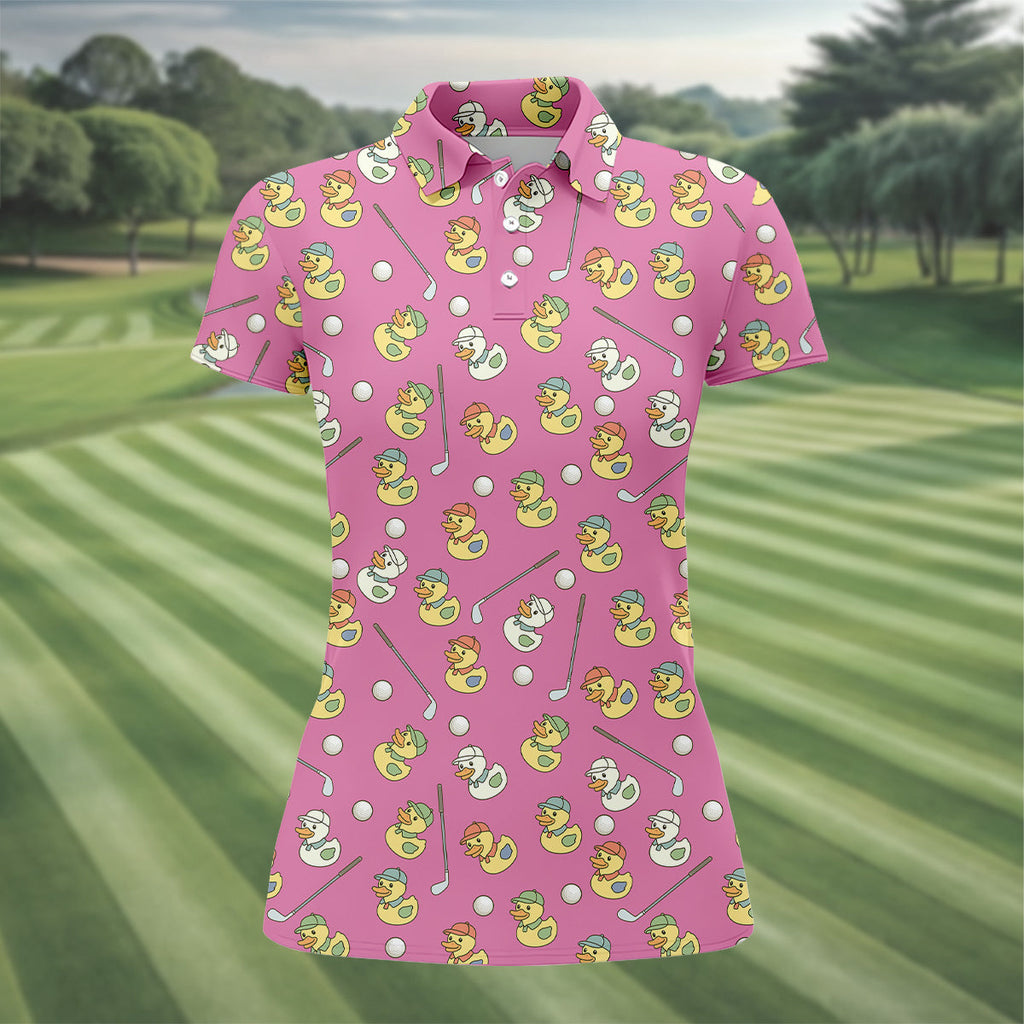 Funny Duck Golf Polo Shirt, Ladies Sleeveless Tops, Ladies Golf Shirts, Golfing Apparel