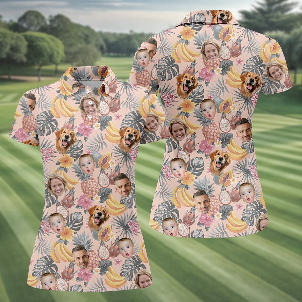 Pink Tropical Fruit, Vintage Hawaiian Shirts, Hawaiian Golf Shirts, Custom Pet Shirt, Ladies Golf Shirts