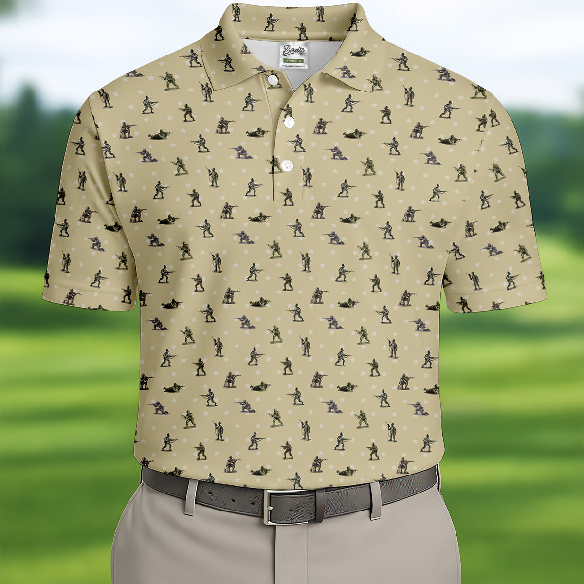 Veteran Khaki Golf Tops For Men, Polo ShirtFor Men, Gift For Veteran, Veterans Day Gift