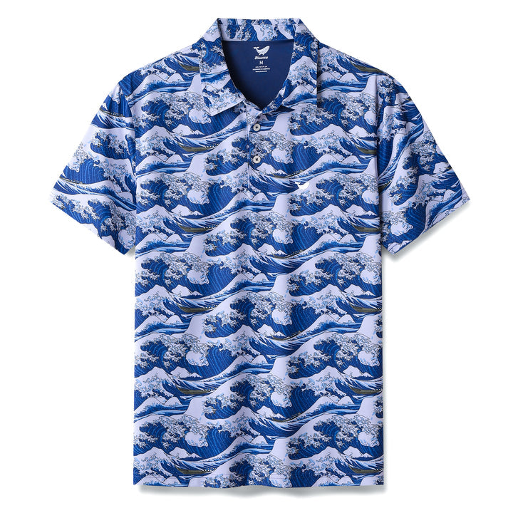 Japanese Ukiyo Men's Golf Polo Shirt, Funny Golf Shirt, Gift For Golfers