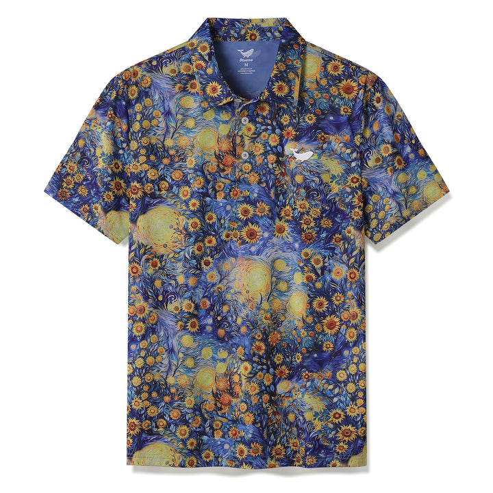 Van Gogh Sunflower Men's Golf Polo ShirtFunny Golf Shirt, Gift For Golfers
