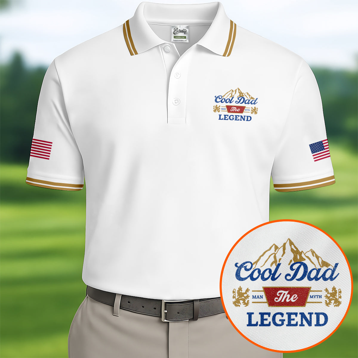 Cool Dad The Men The Myth The Legend Father's Day Golf Shirt, Golf Gift For Dad