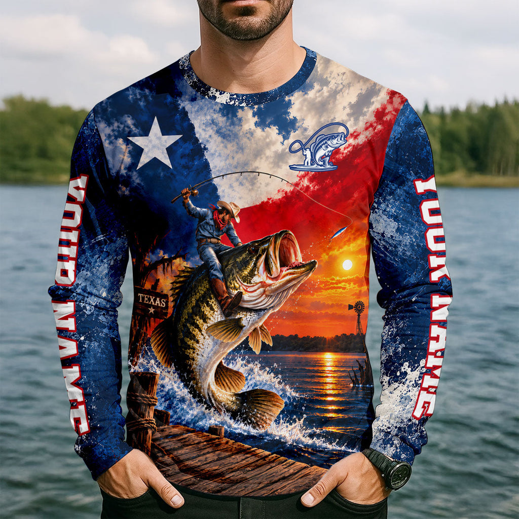 Everything Is Bigger In Texas Cowboy UPF Shirt, Fishing Shirts For Men, Fishing Shirt