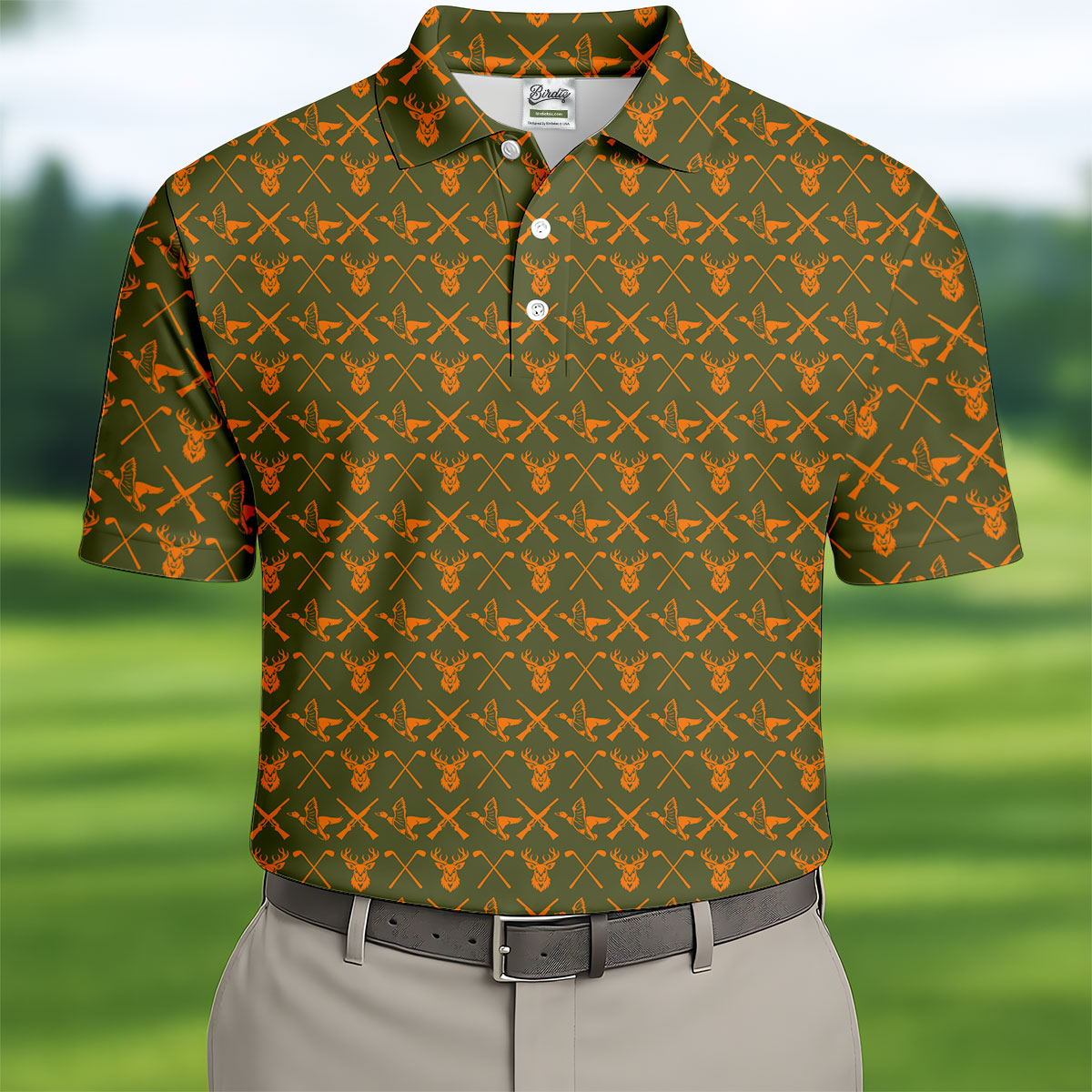 Duck And Deer Hunting Themed Golf Tops For Men, Golf Shirts For Men, Golf Gift For Dad