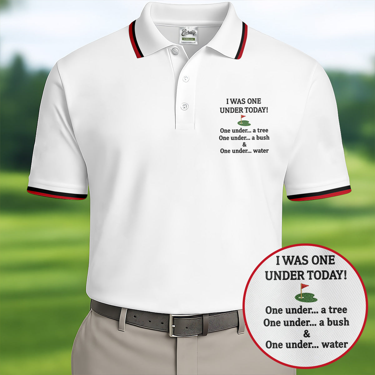 I Was One Under Today White Golf Shirt, Funny Golf Shirt, Golf Shirts For Men, Polo Shirts For Men