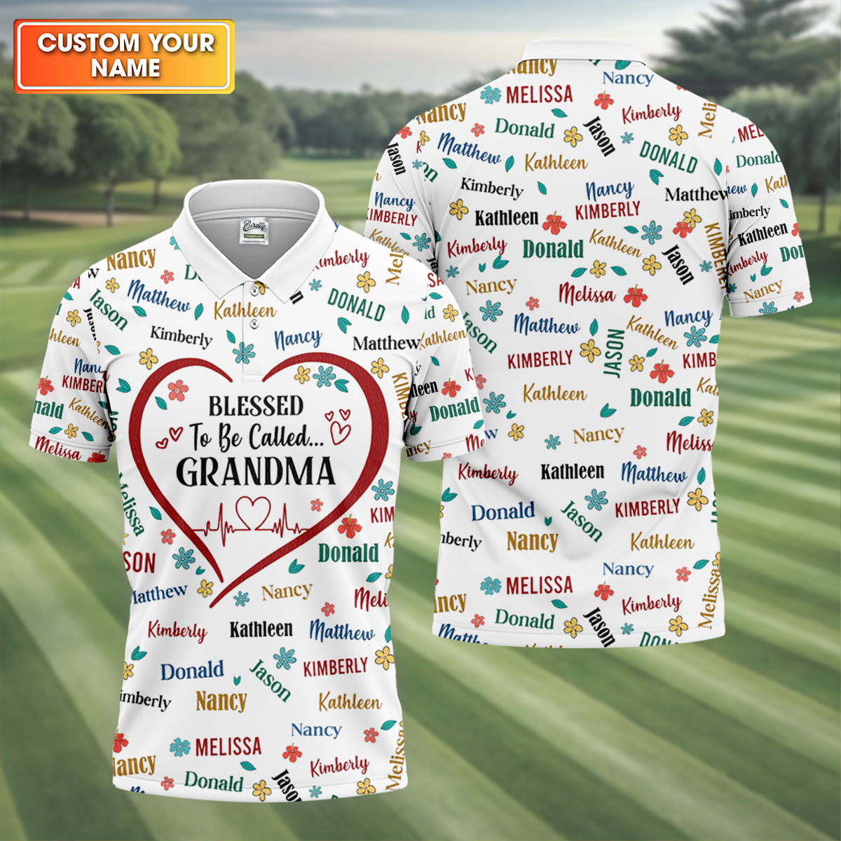 Blessed To Be Call Grandma Custom Name Golf Tops For Men, Cute Golf Outfit, Polo Shirts For Men, Golf Gift For Men