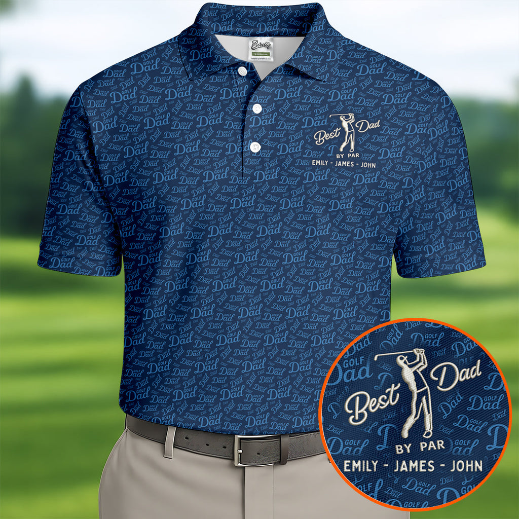 Best Dad By Par Father's Day Golf Shirt, Polo Shirts For Men, Gift For Golf Dad, Golfing Apparel