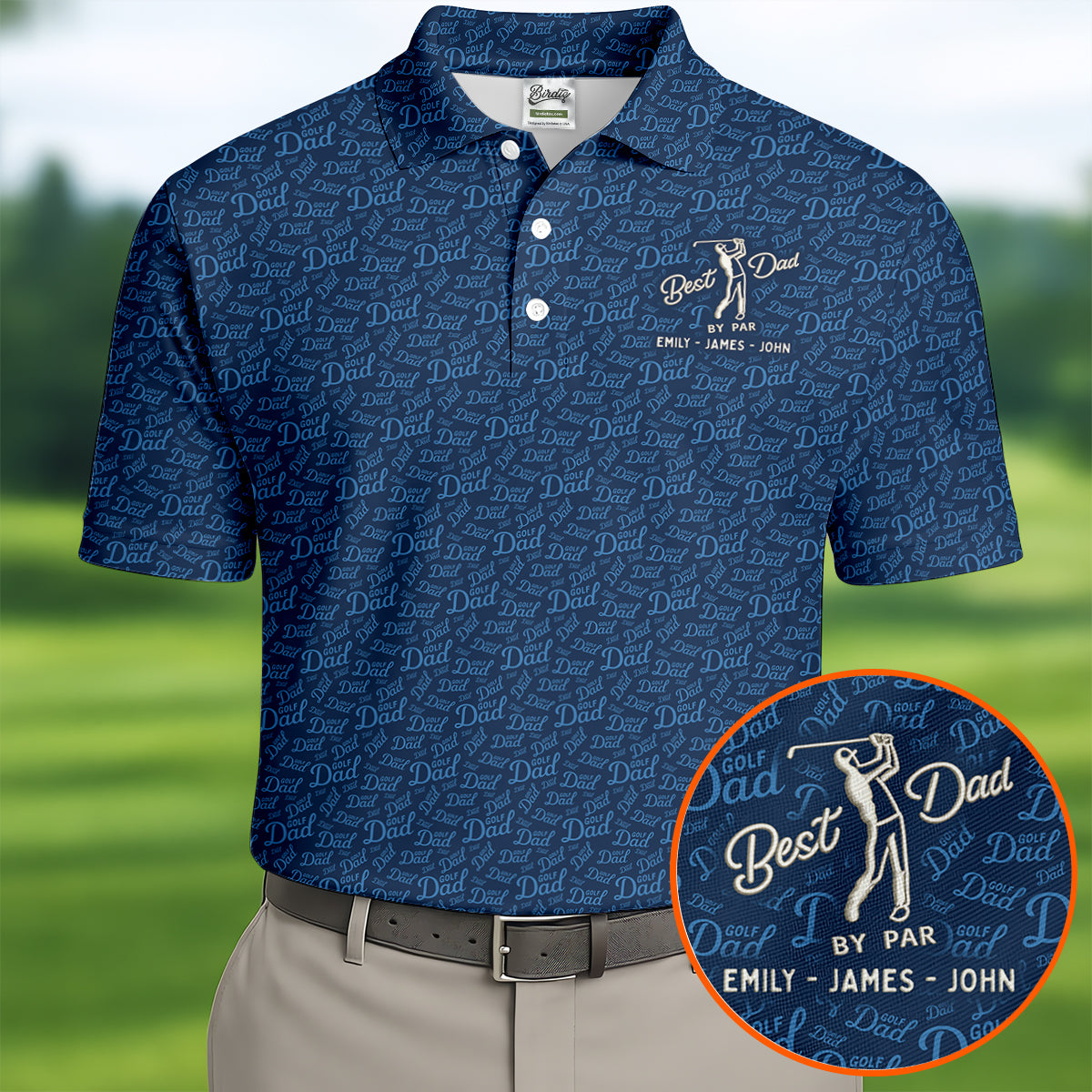 Best Dad By Par Father's Day Golf Shirt, Polo Shirts For Men, Gift For Golf Dad, Golfing Apparel