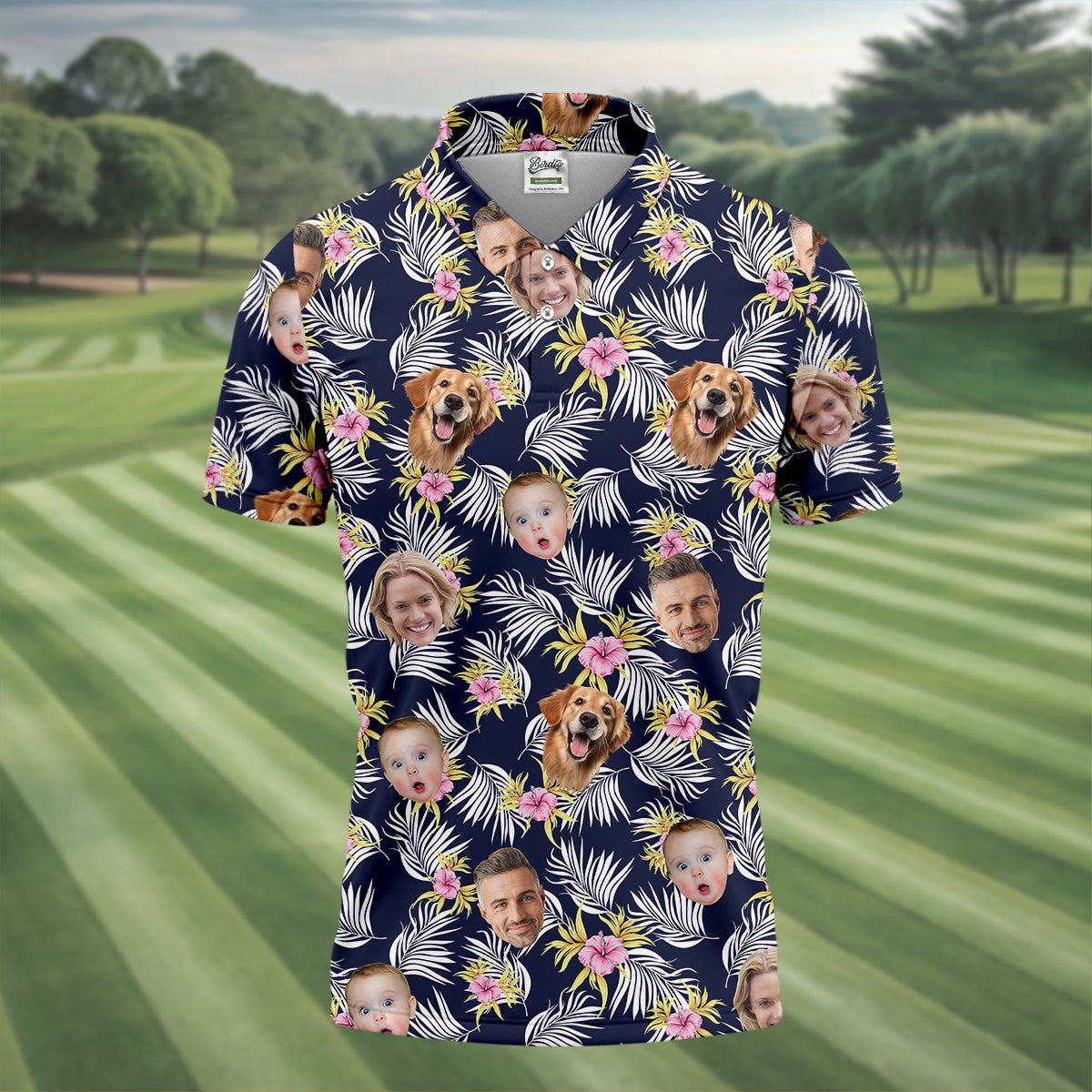 Hawaiian Golf Shirts, Floral Seamless Pattern, Hawaiian Shirts With Faces, Mens Tropical Shirts