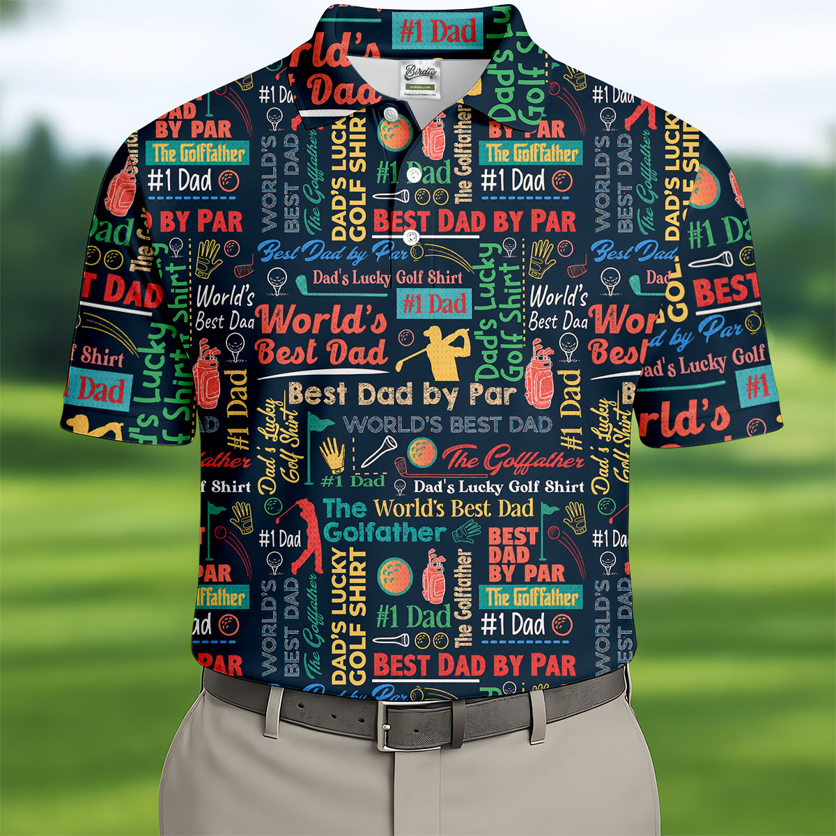 Best Dad By Par World's Best Dad Father's Day Golf Shirt, Golf Gift For Dad, Polo Shirts For Men