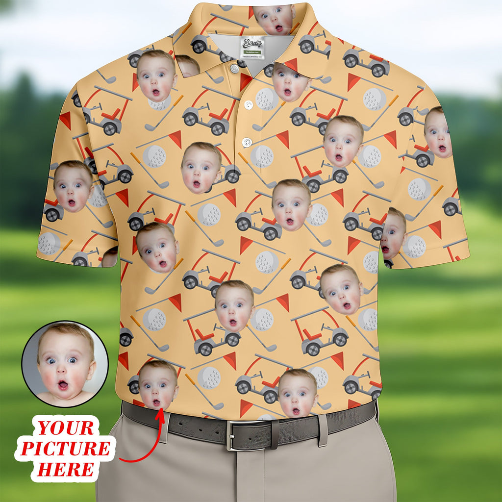 Custom Photo Shirt, Funny Golf Polo Shirt, Dad Golf Shirt For Christmas, Gifts For The Golfing Dad