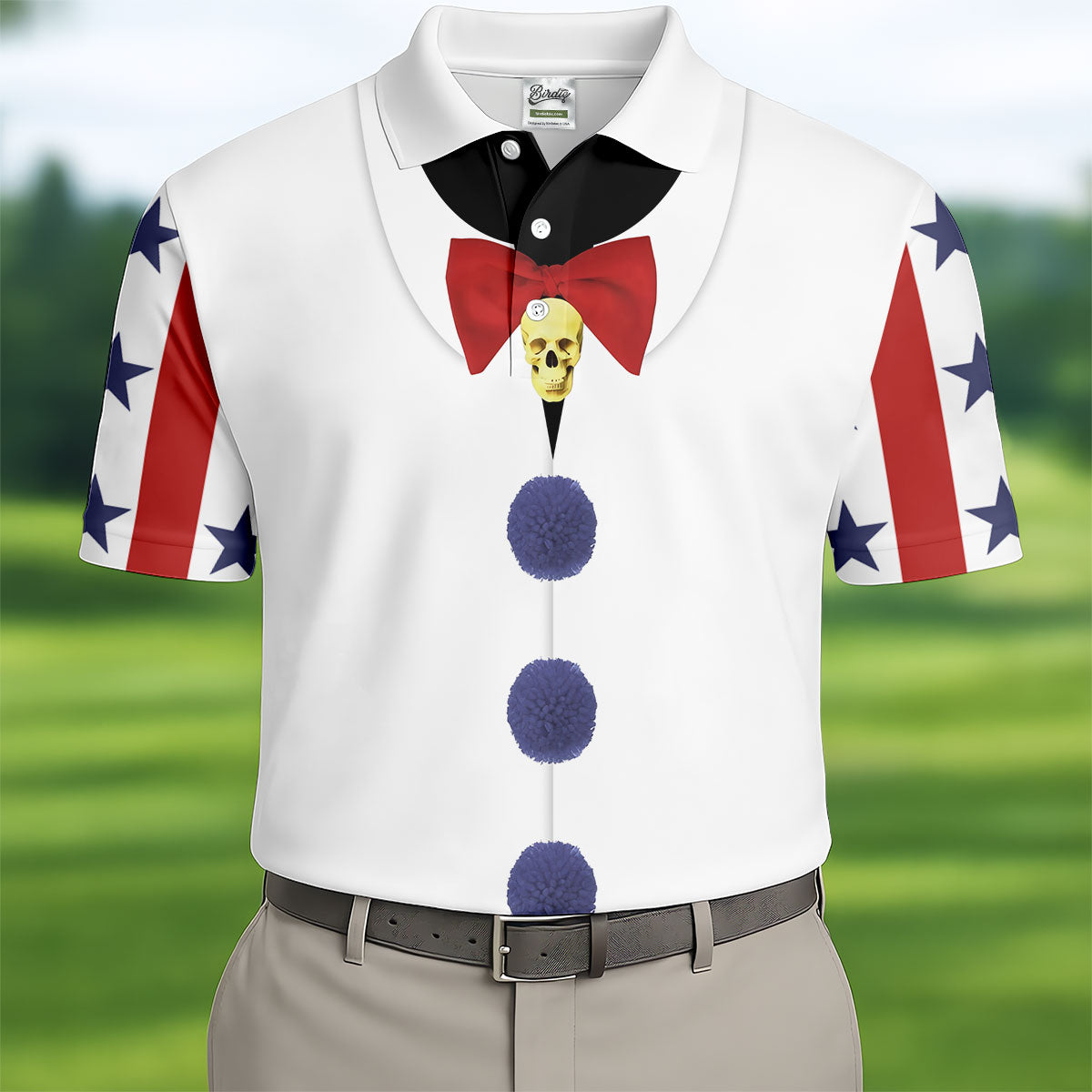 Creepy Clown Horror Cosplay Fun Golf Shirts For Men, Funny Halloween Polo Shirts For Men, Cool Golf Gift