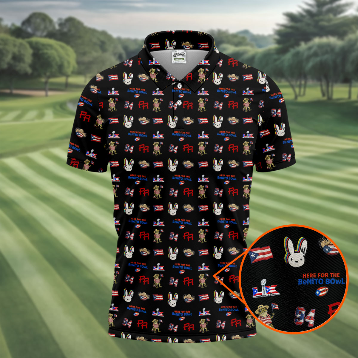 Here For The Benito Bowl Football Theme Black Men Polo, American Football League Gift Ideas For Football Fans