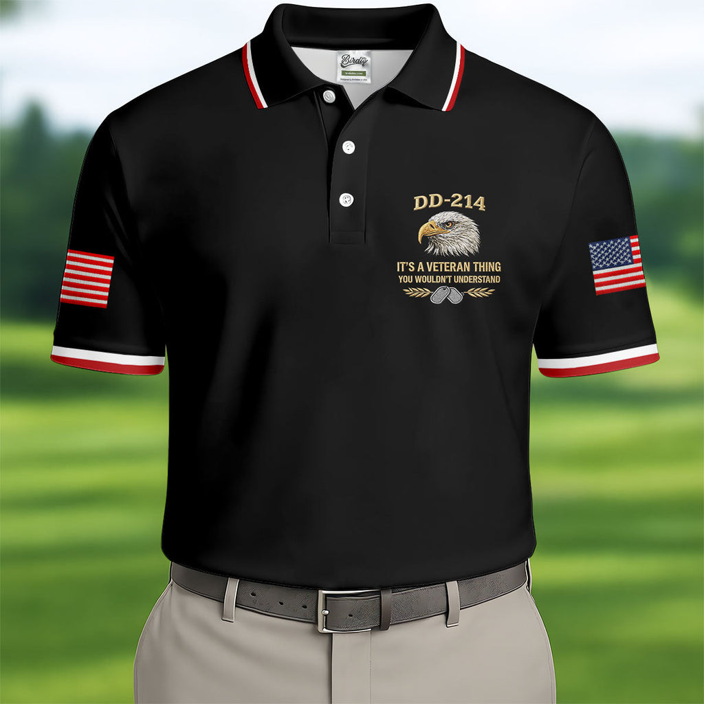 DD 214 Veteran Memorial Patriotic 4th Of July Golf Shirt, 250 Years Polo Shirts For Men