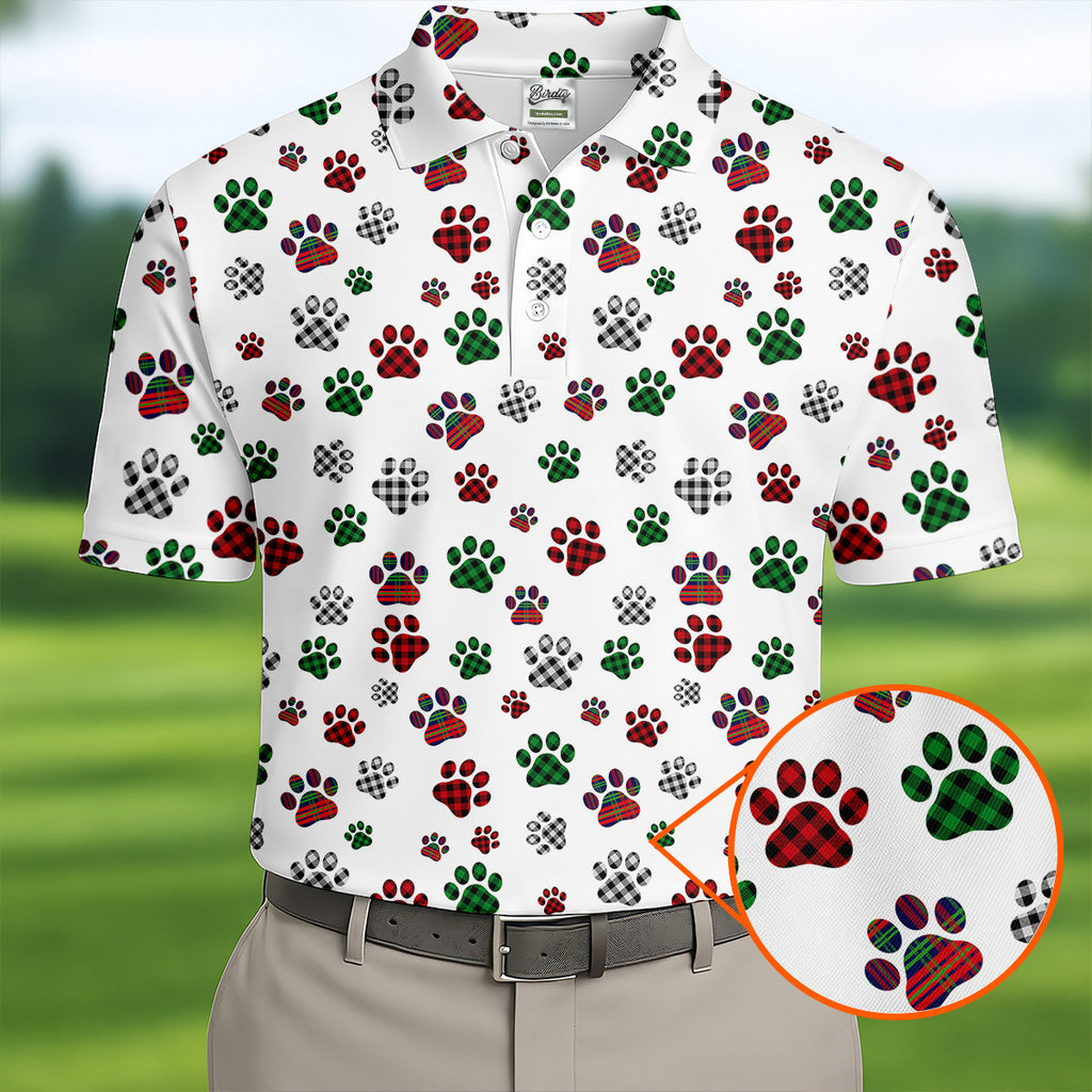 A Heartbeat At My Feet Paw Print Polo Shirt Dog Lover Gift Unique Gift For Golfer Polo Shirts For Men