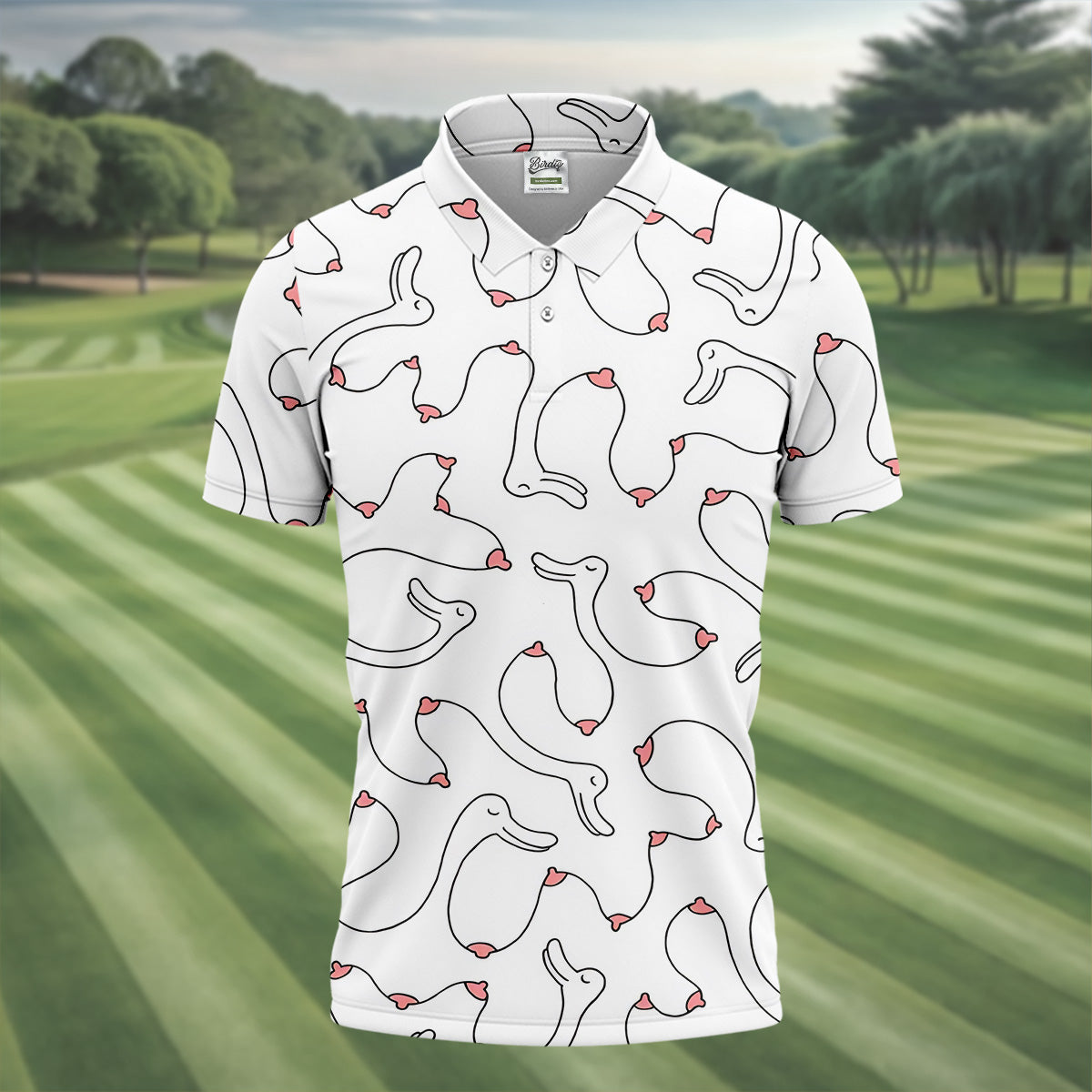 Funny Goose Golf Polos For Men, Fun Golf Shirt, Cool Golf Gift, Golf Gift For Men, Polo For Men