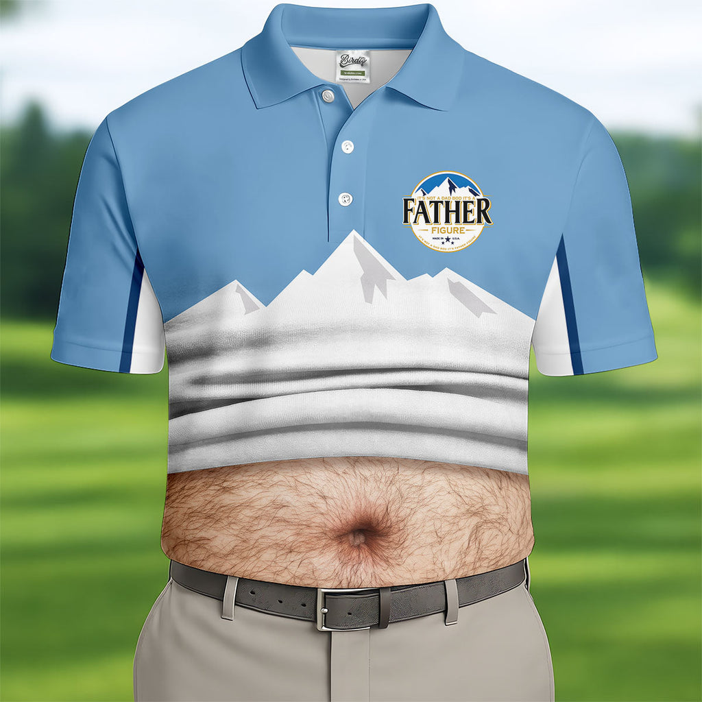 It's Not A Dad Bod It's A Father Figure Men's Funny Golf Polo Shirts, Father's Day Golf Shirt, Golf Gift For Dad