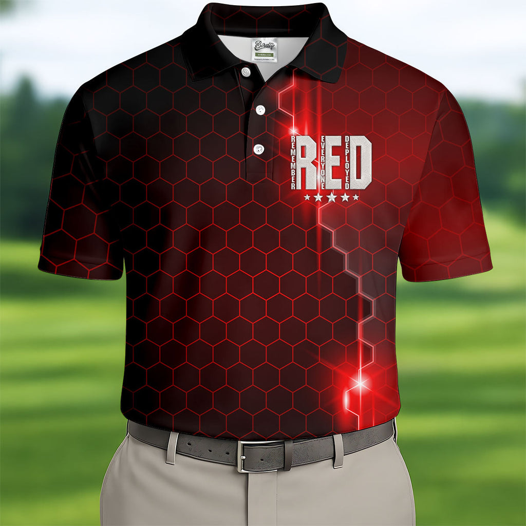 Remember Everyone Deployed Hexagonal Gradient Father's Day Golf Shirt, 250 Years Polo Shirts For Men