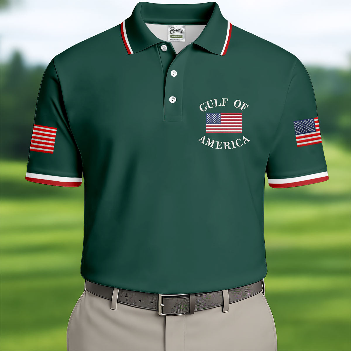 Gulf Of America Patriotic Golf Shirt, 4th Of July Golf Shirt, 250 Years Polo Shirts For Men