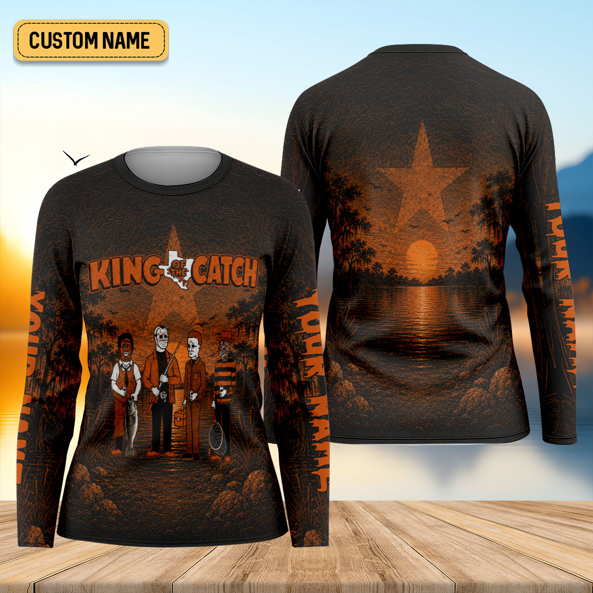 King Of The Catch Horror Character UPF Shirt, Womens Fishing Shirt, Halloween Fishing Shirt