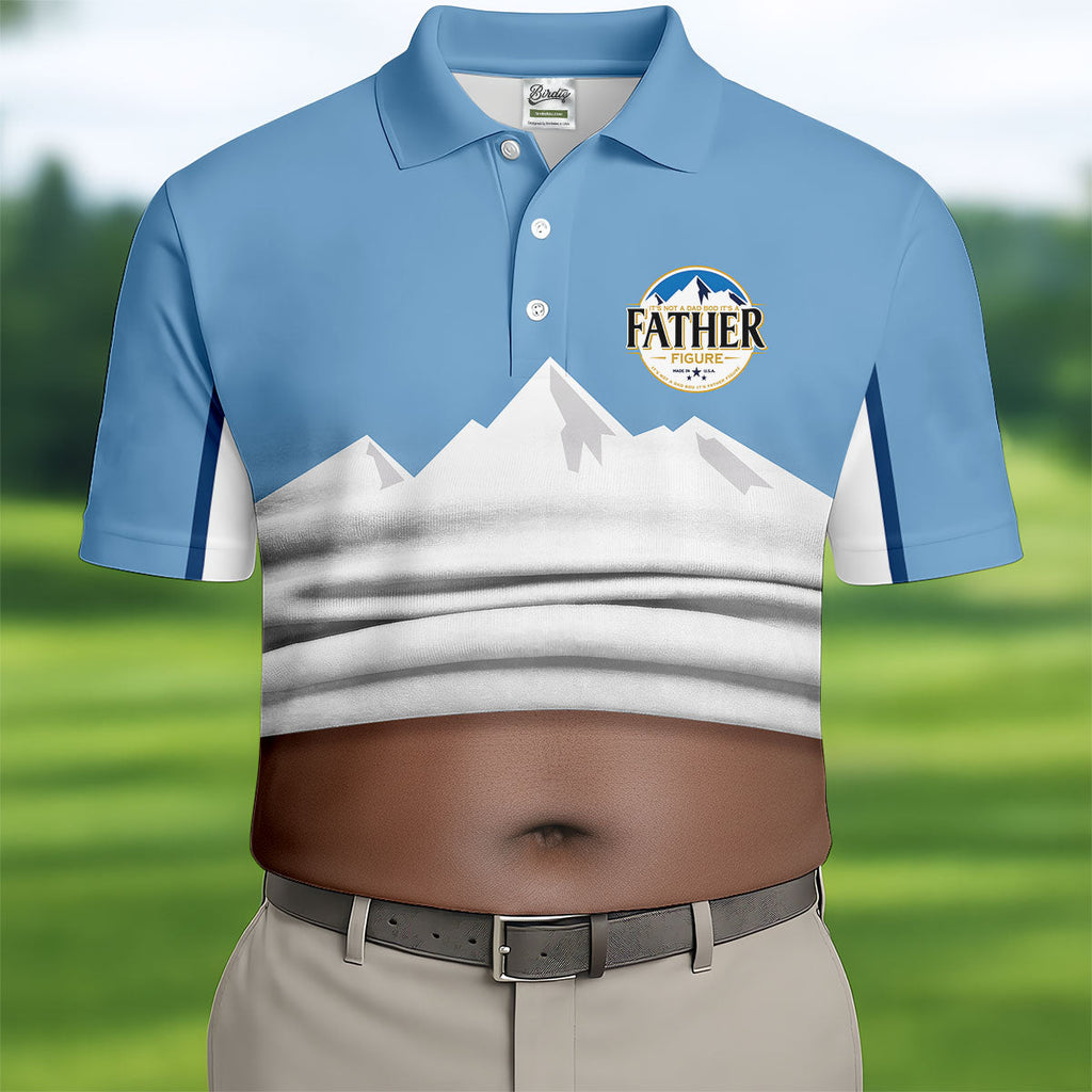 It's Not A Dad Bod It's A Father Figure Men's Funny Golf Polo Shirts, Father's Day Golf Shirt, Golf Gift For Dad