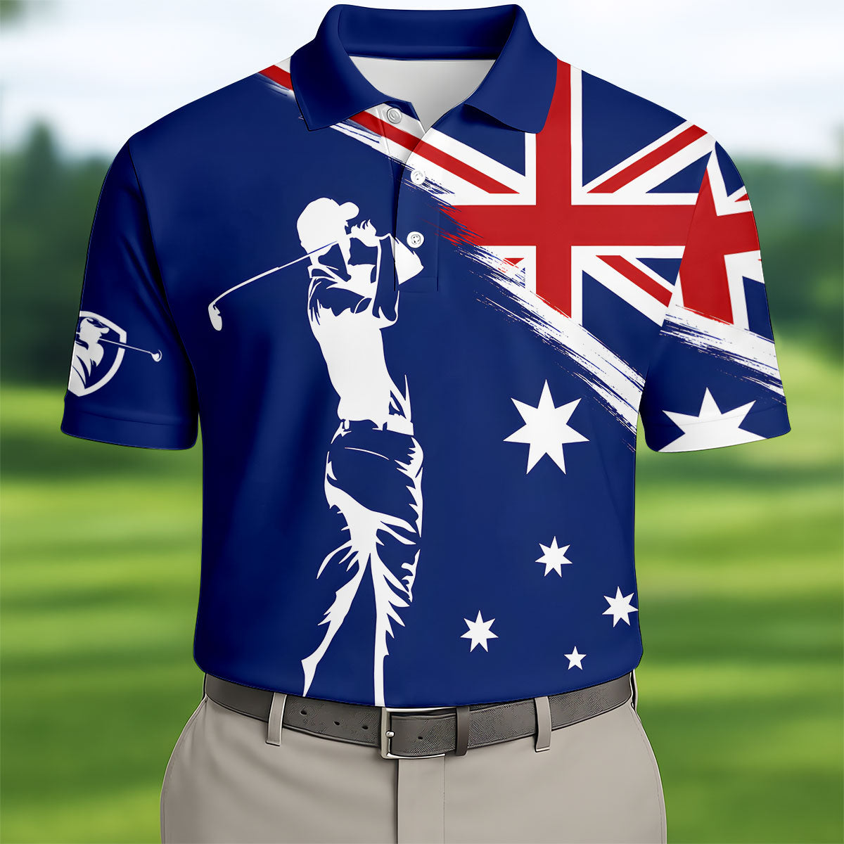 Real Grandpas Play Golf Then Take A Nap Australia Flag Print Men's Funny Golf Shirts, Polo Shirts For Men