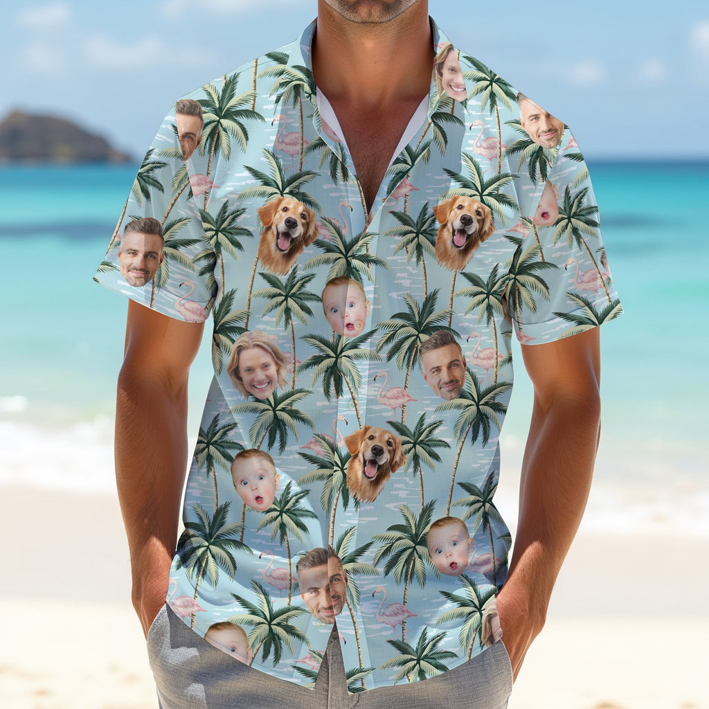 Pink Flamingo Hawaiian Shirt, Custom Team Shirt, Green Polo Shirt, Best Gifts For Men Golfers