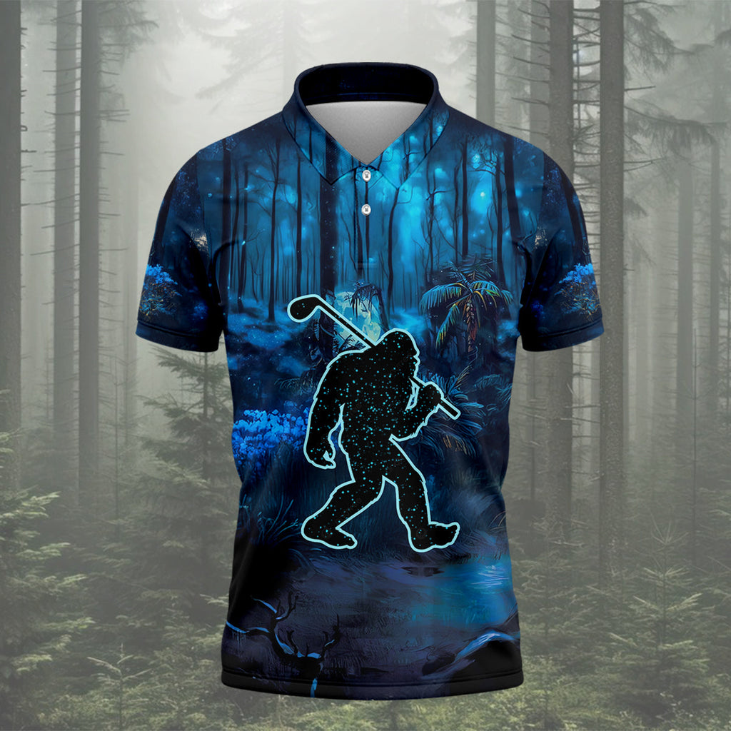 Not All Who Wander Are Lost Bigfoot Men's Golf Polo ShirtFunny Golf Shirt, Dad Golf Gift