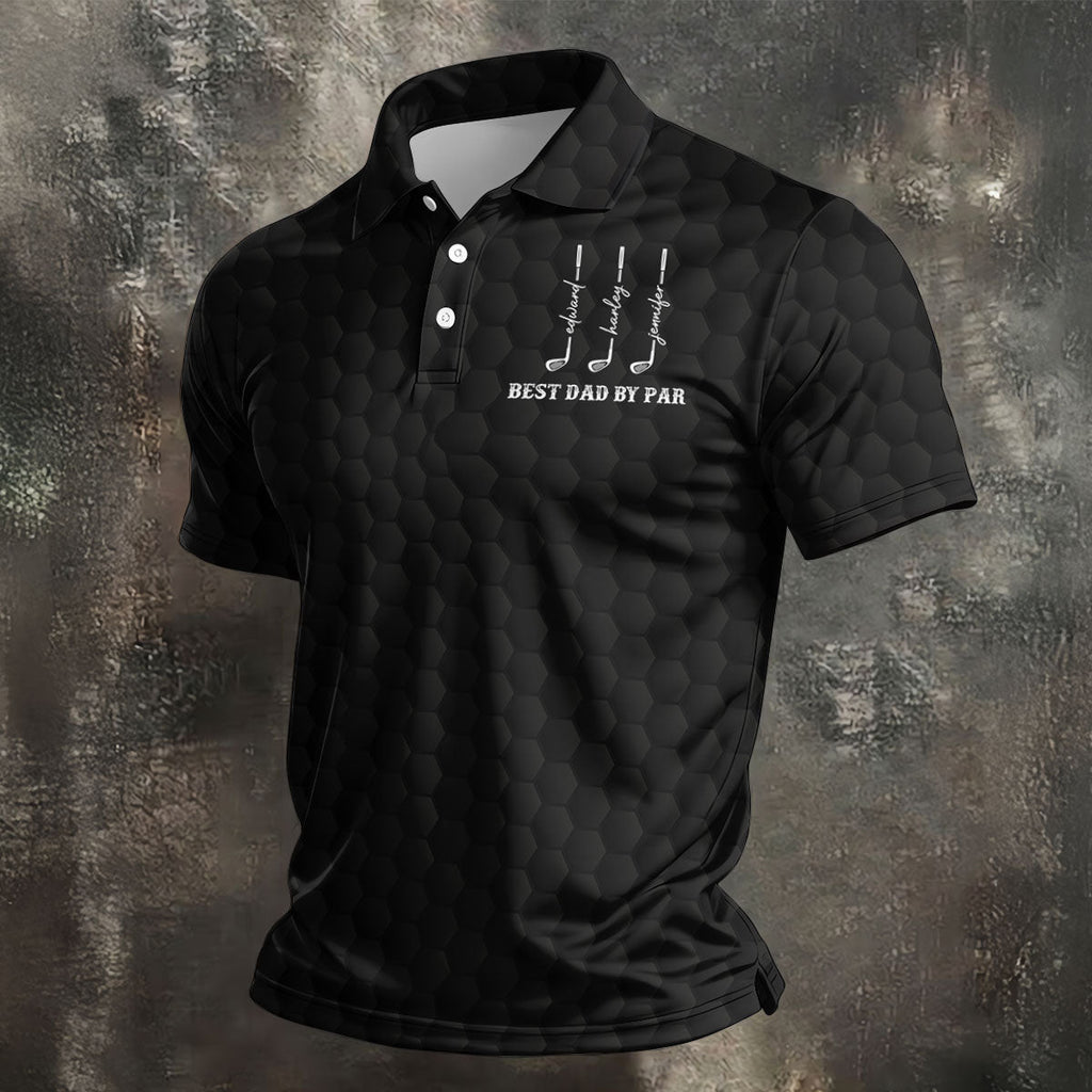 Best Dad By Par Father's Day Golf Shirt, Grandpa Golf Gift, Golf Gift For Dad, Polo Shirts For Men