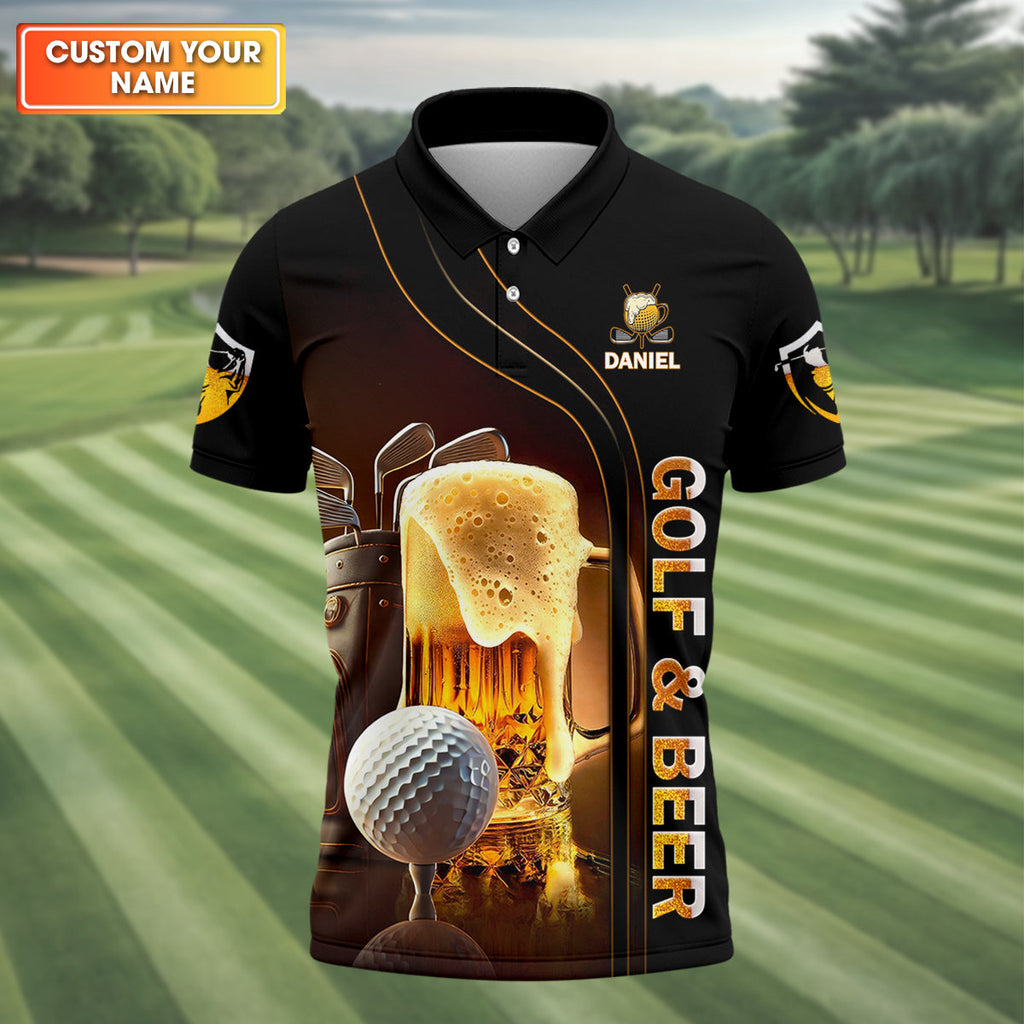 Weekend Forecast Golf With A Change Of Beer Custom Golf Polo Shirt, Mens Golf Gift, Golf Lover Gift