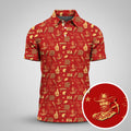 Cowboy Football American Patriotism Red And Gold Sport Polo, American Football League Gift Ideas For Football Fans