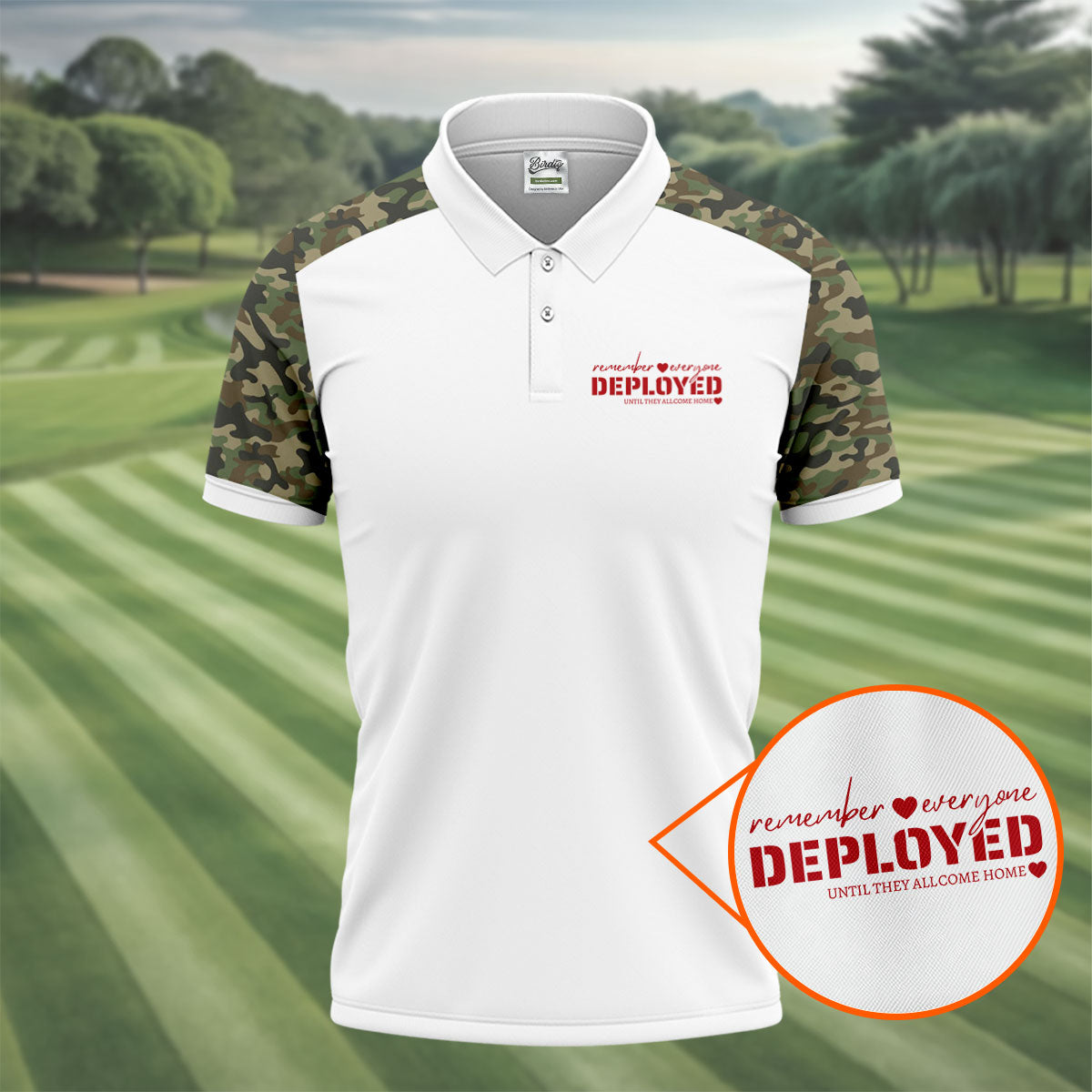 Remember Everyone Deployed Camo White Patriotic 4th Of July Golf Shirt, 250th Anniversary Golf Shirts For Men