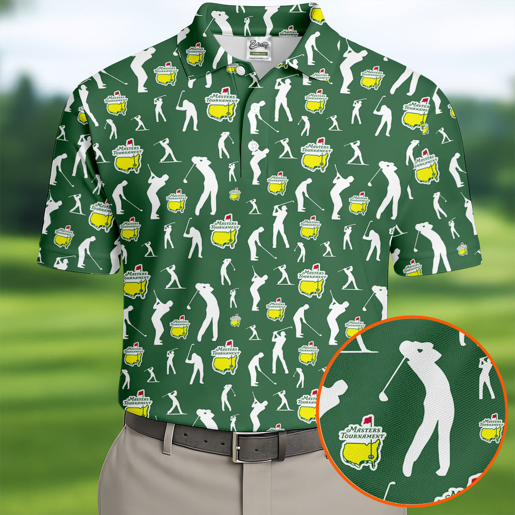 Golf Tournament Golfer Pose Performance Golf Shirt, Golf Tops For Men, Golf Shirts For Men