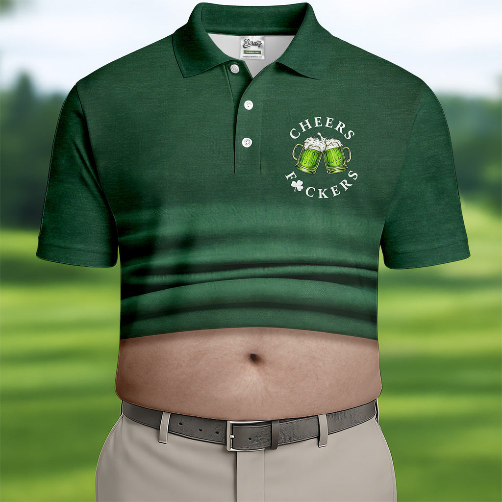 St Patrick's Day Cheers Men's Funny Golf Shirts, Polo Shirts For Men, Golf Shirts For Men