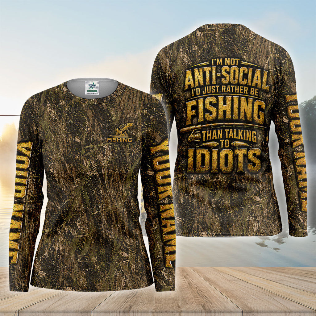 Rather Be Fishing Than Talking To Idiots UPF Shirt, Fishing Shirt For Women, Womens Fishing Shirt
