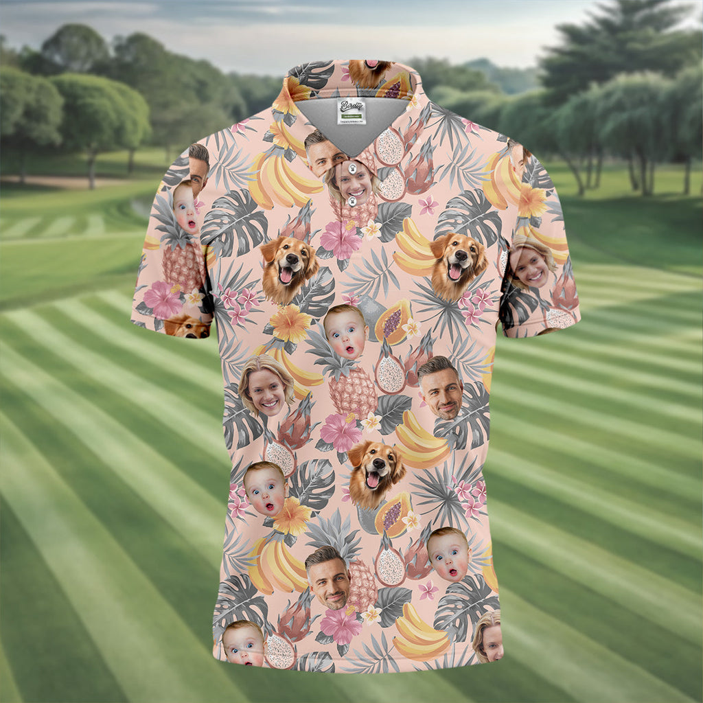Pink Tropical Fruit, Vintage Hawaiian Shirts, Hawaiian Golf Shirts, Custom Pet Shirt, Best Golf Gifts Men