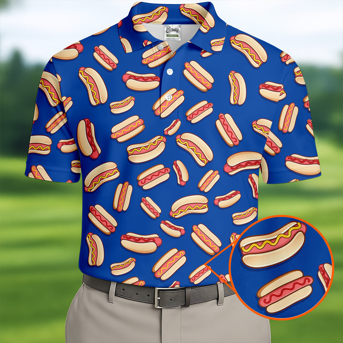 Sausage And Bun Hot Dog Fun Golf Shirt, Polo Shirts For Men, Golf Gift For Men, Golf Shirts For Men