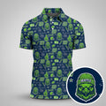 Osprey Head Sea Hawk Navy Green Sport Polo, American Football League Gift Ideas For Football Fans